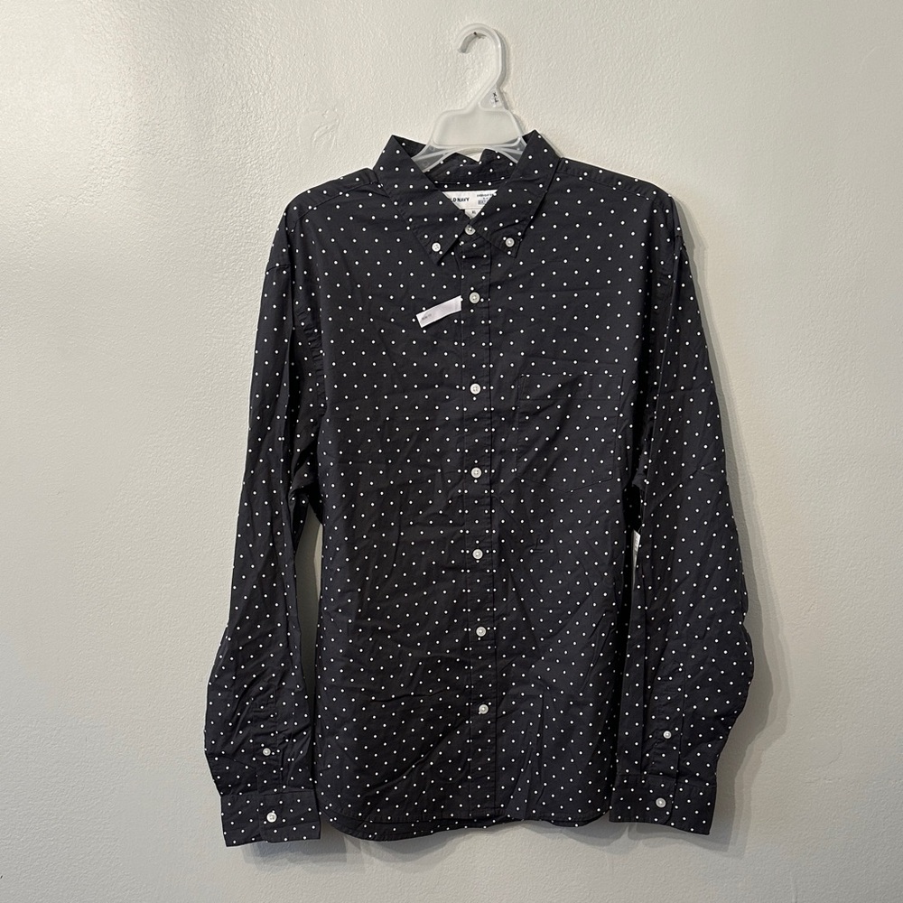 Old Navy Black Shirt with White Dots